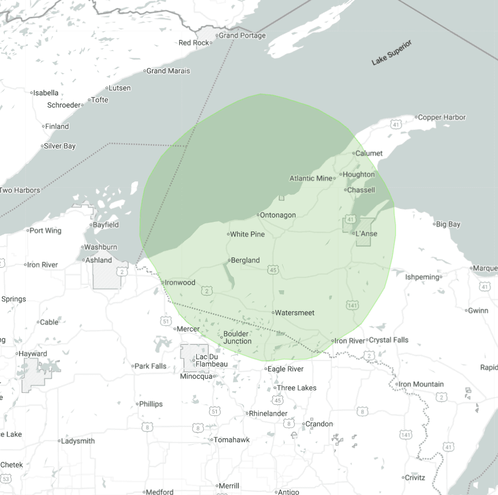 WUPY Coverage Map