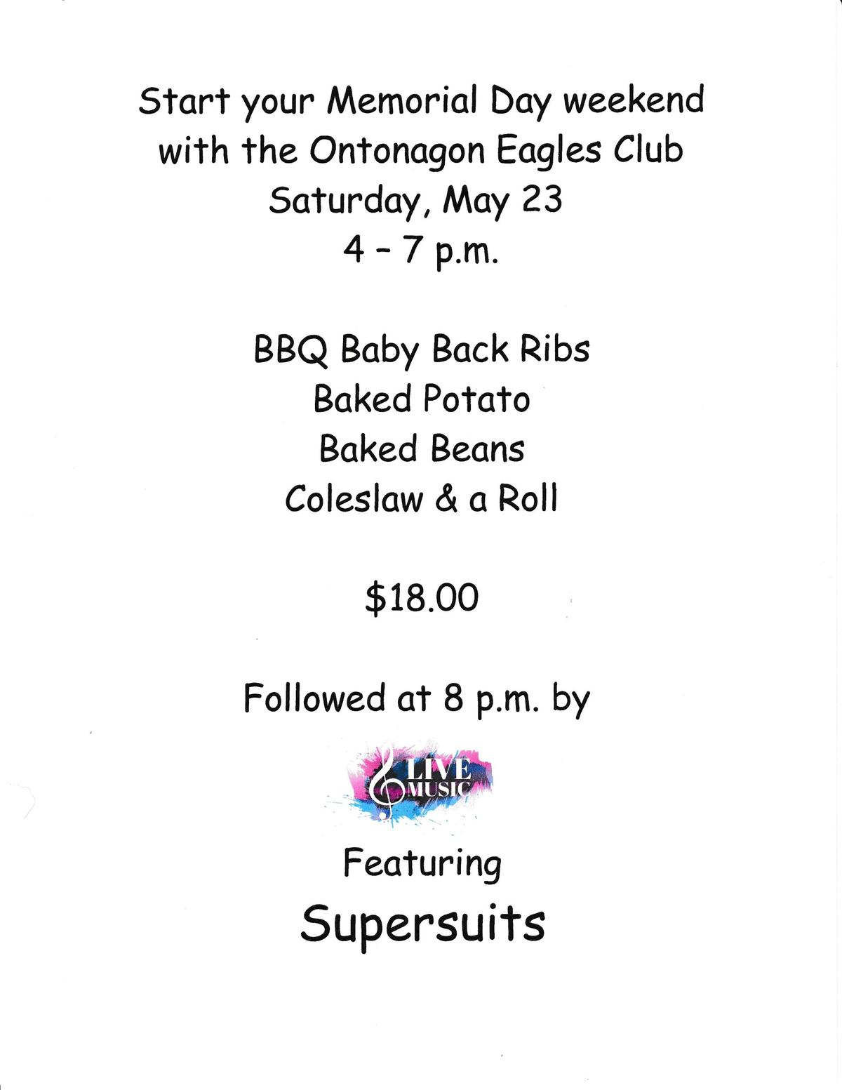 Memorial Day weekend with Ontonagon Eagles Club